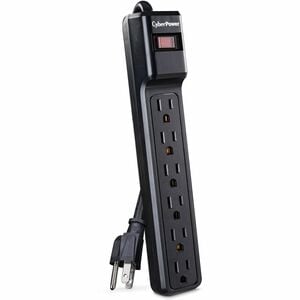 CyberPower CSB6012 Essential 6 - Outlet Surge with 1200 J - Clamping Voltage 800V, 12 ft, NEMA 5-15P, Straight, 15 Amp, EM