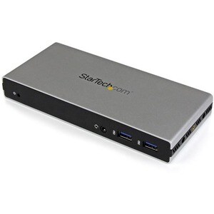 StarTech.com Dual Monitor USB 3.0 Docking Station w/ DVI to VGA & HDMI Adapters, 5x USB 3.0 & Audio - Vertical DVI Dock fo