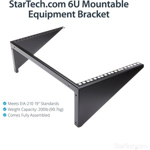StarTech.com 6U 48cm Steel Vertical Rack and Wall Mountable Server Rack - 90.95 kg Load Capacity - 1