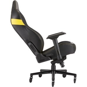 Corsair T2 ROAD WARRIOR Gaming Chair - Black/Yellow - For Game, Office, Desk - PU Leather, Steel - Black, Yellow