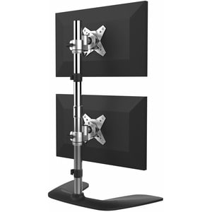 StarTech.com Vertical Dual Monitor Stand - Free Standing Height Adjustable Stacked Desktop Monitor Stand up to 27 inch VES