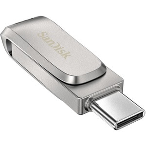 SanDisk Ultra Dual Drive Luxe 128 GB USB 3.1 (Gen 1) Type A, USB 3.1 (Gen 1) Type C Flash Drive - Stainless Steel - 150 MB