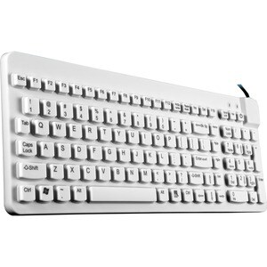 Man & Machine Low Profile Premium Waterproof Disinfectable Keyboard - Cable Connectivity - USB Interface - Computer - PC, 
