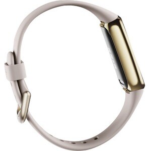 Fitbit Luxe Smart Band - Lunar White, Soft Gold Stainless Steel - Stainless Steel Case - Silicone Band - Text Messaging, P