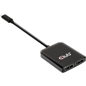 Club 3D USB3.2 Gen2 Type-C(DP Alt-Mode) to DisplayPort Dual Monitor 4K60Hz M/F MST Hub - 3840 × 2160 - DisplayPort - USB