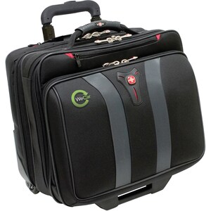 Wenger GRANADA Carrying Case for 15" to 17" Notebook - Black, Gray - Embroidered - Trolley Strap - 17" Height x 16.5" Widt