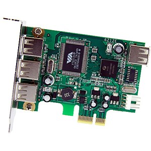 StarTech.com 4 Port PCI Express Low Profile High Speed USB Card - PCIe USB 2.0 Card - PCI-E USB 2.0 Card - 4 Total USB Por