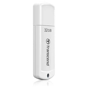 Transcend 32GB JetFlash 370 USB 2.0 Flash Drive - 32 GB - USB 2.0 - White - Lifetime Warranty