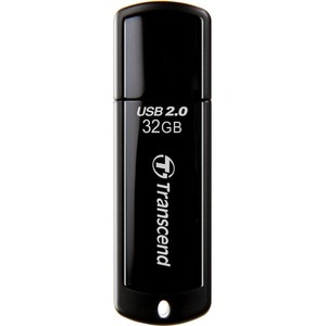 Transcend 32GB JetFlash 350 USB 2.0 Flash Drive - 32 GB - USB 2.0 - 15 MB/s Read Speed - 11 MB/s Write Speed - Black - 1 Each
