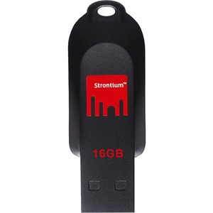 Strontium 16GB Pollex USB 2.0 Flash Drive - 16 GB - USB 2.0 - 25 MB/s Read Speed - 5 MB/s Write Speed - Black, Red - 5 Yea