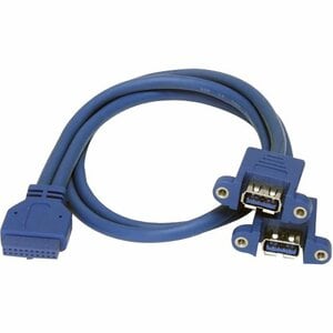StarTech.com 2 Port Panel Mount USB 3.0 Cable - USB A to Motherboard Header Cable F/F - First End: 2 x 9-pin USB 3.0 Type 