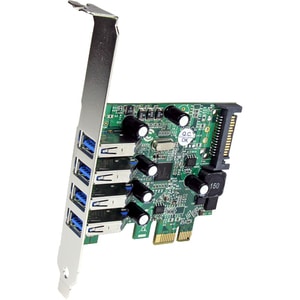 StarTech.com 4 Port PCI Express PCIe SuperSpeed USB 3.0 Controller Card Adapter with UASP - SATA Power - UASP Support - 4 