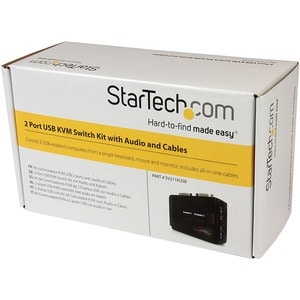 StarTech.com Juego de Conmutador KVM de 2 puertos con todo incluido - USB - Audio y Vídeo VGA - 2 Computador(es) - VGA - 2