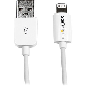 StarTech.com 2m (6ft) Long White Apple® 8-pin Lightning Connector to USB Cable for iPhone / iPod / iPad - First End: 1 x T