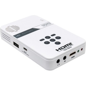 AAXA LED Pico Projector with 80 Minute Battery Life, mini-HDMI, 15,000 hour LED Life, and Media Player - 1280 x 720 - Fron