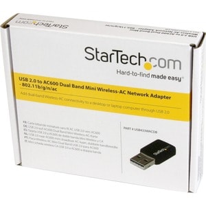 StarTech.com USB 2.0 AC600 Mini Dual Band Wireless-AC Network Adapter - 1T1R 802.11ac WiFi Adapter - 2.4GHz / 5GHz USB Wir