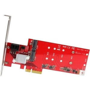 StarTech.com 2x M.2 NGFF SSD RAID Controller Card plus 2x SATA III Ports - PCIe - Two Slot PCI Express M.2 RAID Card plus 