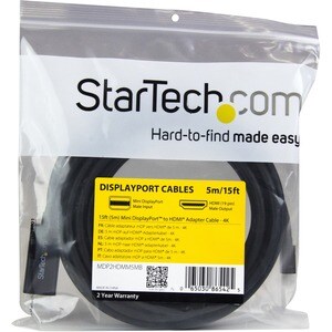 StarTech.com 5 m HDMI/Mini DisplayPort A/V Cable for Projector, Ultrabook, Audio/Video Device, Workstation, Notebook, MacB