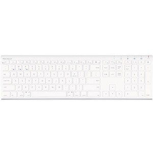 Macally Quick Switch Bluetooth Keyboard for Three Devices - Wireless Connectivity - Bluetooth - 110 Key Multimedia Hot Key