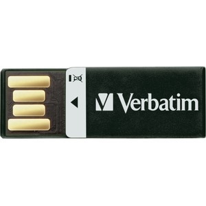 Verbatim 16GB Clip-it USB Flash Drive - Black - 16 GB - USB 2.0 - Black - Lifetime Warranty - 1 / Each