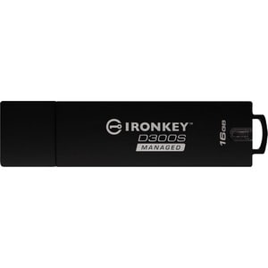 Kingston 16GB IronKey D300 D300S USB 3.1 Flash Drive - 16 GB - USB 3.1 - Anthracite - 256-bit AES - TAA Compliant