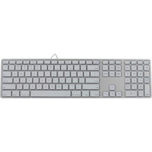 Matias RGB Backlit Wired Aluminum Keyboard for Mac - Silver - Cable Connectivity - USB 2.0 Type A Interface - 104 Key - En