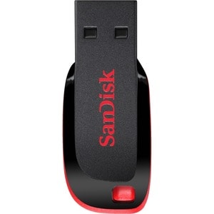SanDisk Cruzer Blade 128 GB USB 2.0 Type A Flash Drive - Black, Red - 128-bit AES