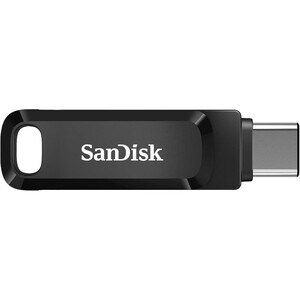 SanDisk Ultra Dual Drive Go 64 GB USB 3.1 Type C, USB Type A Flash Drive - Black - 150 MB/s Read Speed