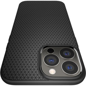 Spigen Liquid Air Case for Apple iPhone 13 Pro Max Smartphone - Geometric Pattern - Matte Black - Matte - Shock Absorbing,