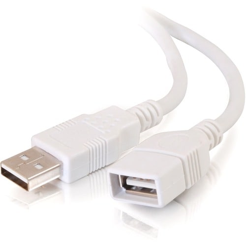 C2G 2m USB Extension Cable - USB A Male to USB A Female Cable - Type A Male - Type A Female - 6.56ft - White