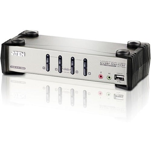 Aten CS1734B 4-Port USB KVMP Switch - 4 x 1 - 4 x HD-15 Keyboard/Mouse/Video