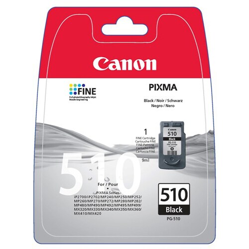 Canon PG-510 Original Inkjet Ink Cartridge - Black - 1 Pack - 219 Pages