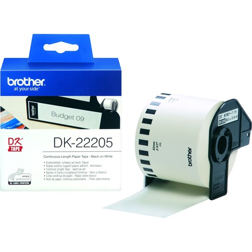 Brother DK22205 Label Tape - 62 mm - Rectangle - White