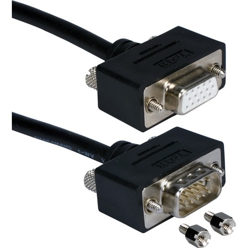 QVS Premium CC388M1-02 Coaxial UltraThin VGA Cable - 2 ft Coaxial Video Cable - First End: 1 x 15-pin HD-15 - Male - Secon
