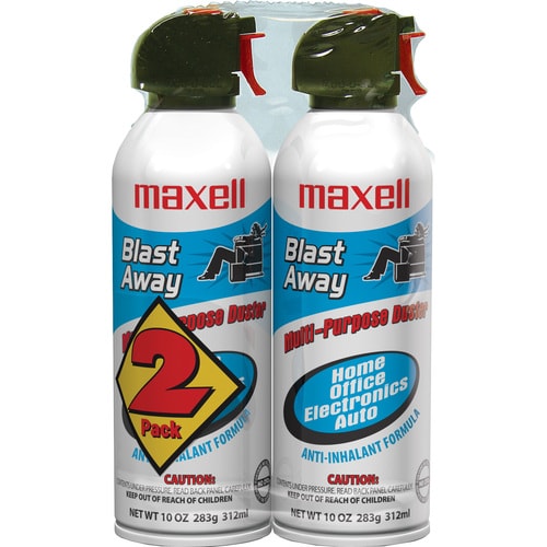 Maxell CA-4 Blast Away Canned Air Duster - For Keyboard, Electronic Equipment - 2 Pack