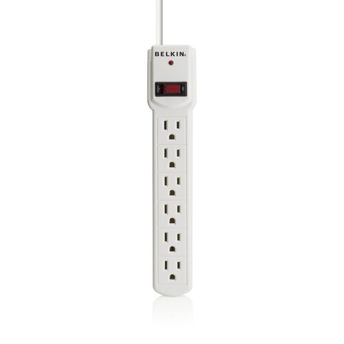 Belkin 6-Outlet Surge Protector with 3-foot Power Cord - 6 x AC Power - 300 J - 120 V AC Input - 120 V AC Output