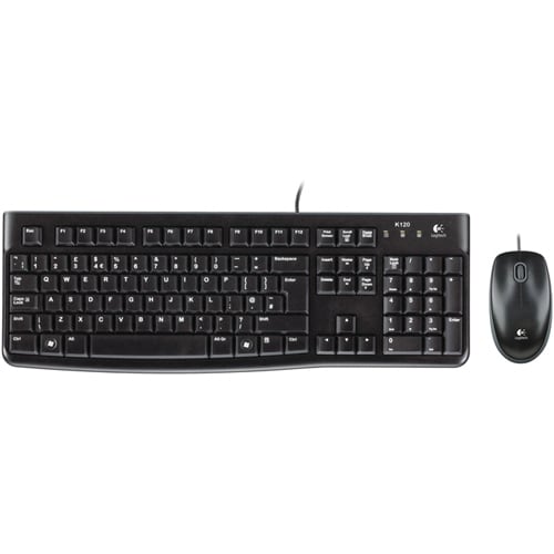 Logitech MK120 Keyboard & Mouse - QWERTY - English (US) - USB Cable Keyboard - USB Cable Mouse - Optical - 1000 dpi