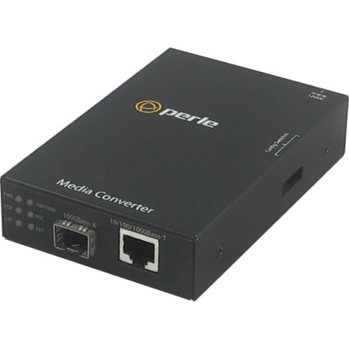 Perle S-1110-SFP Gigabit Ethernet Media Converter - 1 x Network (RJ-45) - 10/100/1000Base-T - 1 x Expansion Slots - 1 x SF