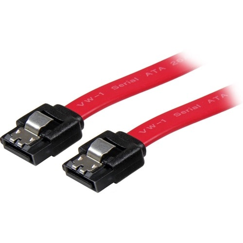 StarTech.com 18in Latching SATA Cable - First End: 1 x Male SATA - Second End: 1 x Male SATA - 6 Gbit/s - Red
