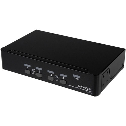 StarTech.com 4 Port DisplayPort KVM Switch w/ Audio - USB, Keyboard, Video, Mouse, Computer Switch Box for 2560x1600 DP Mo