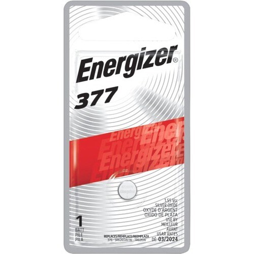 Energizer 377 Silver Oxide Button Battery, 1 Pack - For Multipurpose - 1.6 V DC - Silver Oxide
