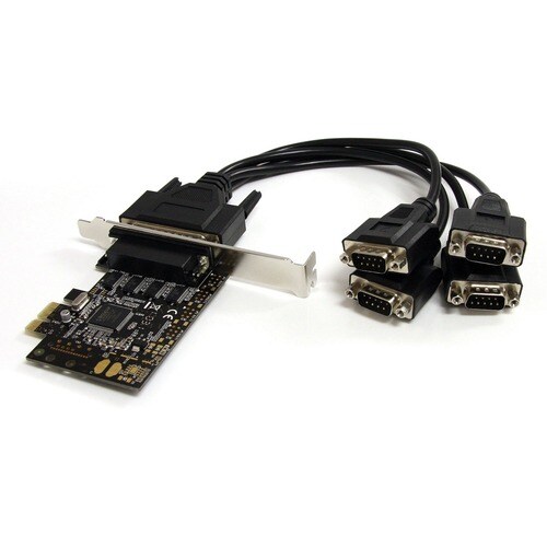 StarTech.com 4 Port RS232 PCI Express Serial Card w/ Breakout Cable - PCI Express x1 - 4 x DB-9 RS-232 - Serial, Via Cable