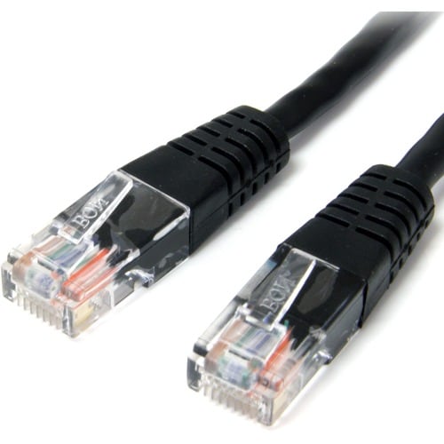 StarTech.com 15 ft Black Molded Cat5e UTP Patch Cable - Make Fast Ethernet network connections using this high quality Cat