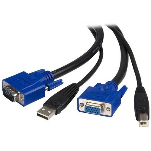 1.8 m 2-in-1 USB KVM Cable - First End: 1 x 4-pin USB 2.0 Type A - Male, 1 x 15-pin HD-15 - Male - Second End: 1 x 4-pin U