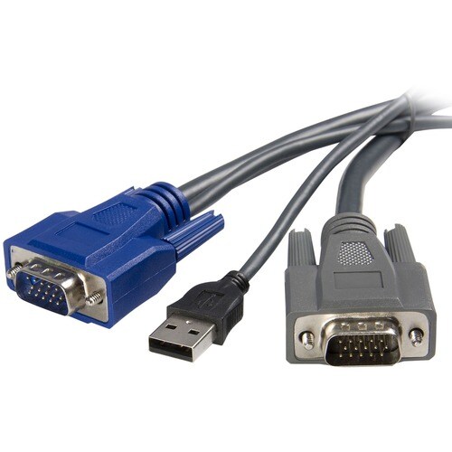 StarTech.com Cable KVM Ultra Thin Delgado de 3m VGA USB DB15 2-en-1 para uso en Conmutador Switch KVM - Extremo prinicpal: