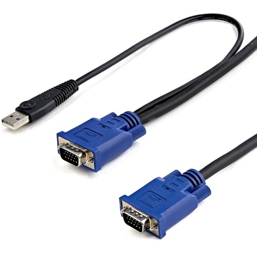4.5 m 2-in-1 Ultra Thin USB KVM Cable - First End: 1 x 4-pin USB 2.0 Type A - Male - Second End: 1 x 15-pin HD-15 - Male, 