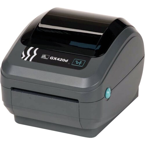 Zebra GX420d Desktop Direct Thermal Printer - Monochrome - Label Print - Ethernet - USB - Serial - EU, UK - With Cutter - 