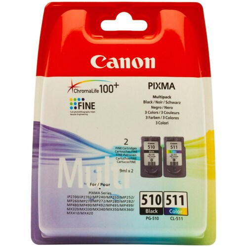 Canon Original Inkjet Ink Cartridge - Black, Colour - 2 / Pack - 220 Pages Black, Pages Color