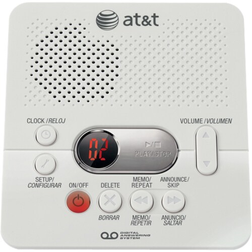AT&T Digital Answering System with Time/Day Stamp - 1 Hour Digital - White