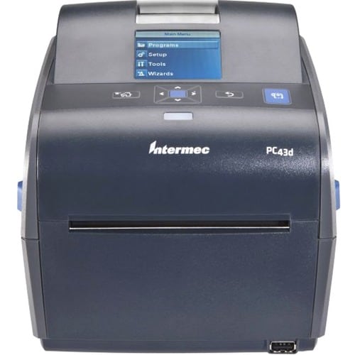 Intermec PC43d Desktop Direct Thermal Printer - Monochrome - Label Print - USB - LCD Display Screen - Real Time Clock - 10